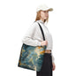 Heron Forest Tote Bag | Misty Woodland Bird Market Bag