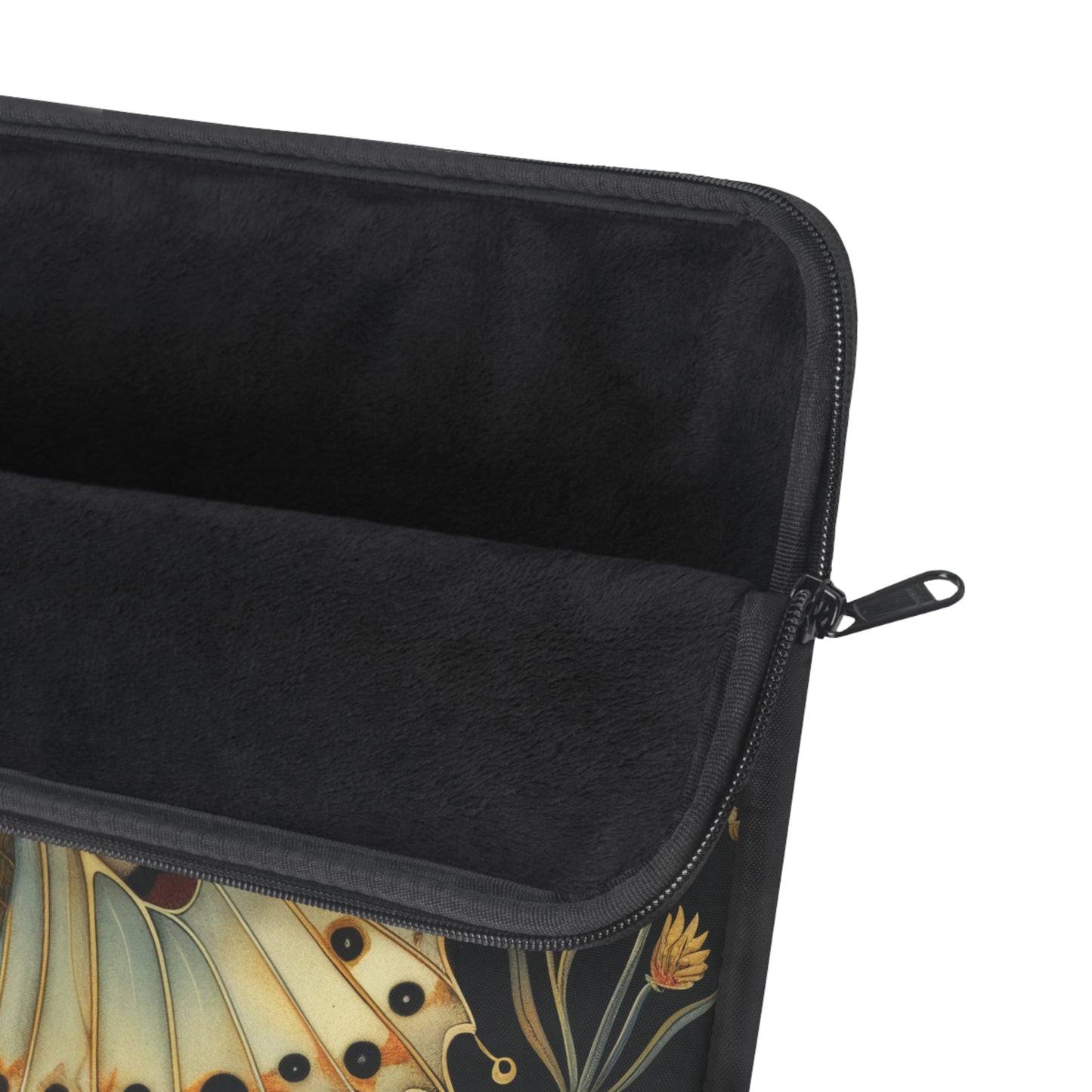 Golden Butterfly Laptop Sleeve, William Morris Inspired Botanical Art Case, Vintage Floral Insect Laptop Cover (12”, 13”, 15”)