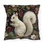 White Squirrel Outdoor Pillow, Woodland Animal Throw Pillow, Nature Cushion, Forest Decor Pillow, Rustic Cabin Accent Pillow, Wildlife Gift, Botanical Pillow