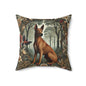Brown Thai Ridgeback Dog Ornate Botanical Themed Forest William Morris Inspired Decorative Pillow