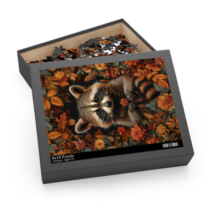 Raccoon Fall Botanicals Inspired by William Morris Art Puzzle Family Gift Box (120, 252, 500-Piece)