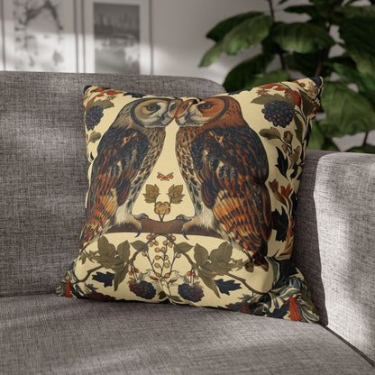 Art Deco Couple Owl Pillowcase