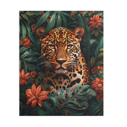 Tropical Leopard | William Morris Inspired | Cottage-core Art Nouveau Puzzle (110, 252, 520, 1014-piece)