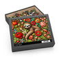 William Morris Inspired Cozy Sloth Floral Puzzle (120, 252, 500-Piece) Fun Family Activity, Nature Lover Gift, Perfect for Relaxation