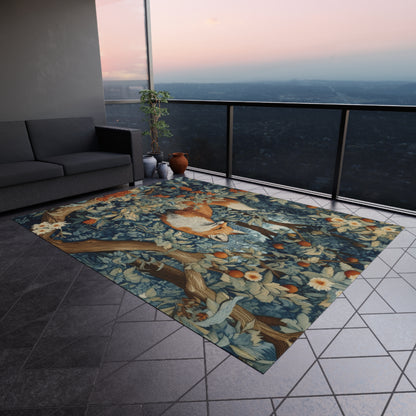 Outdoor Rug - Woodland Fox  Aesthetic Rectangle Area Rug