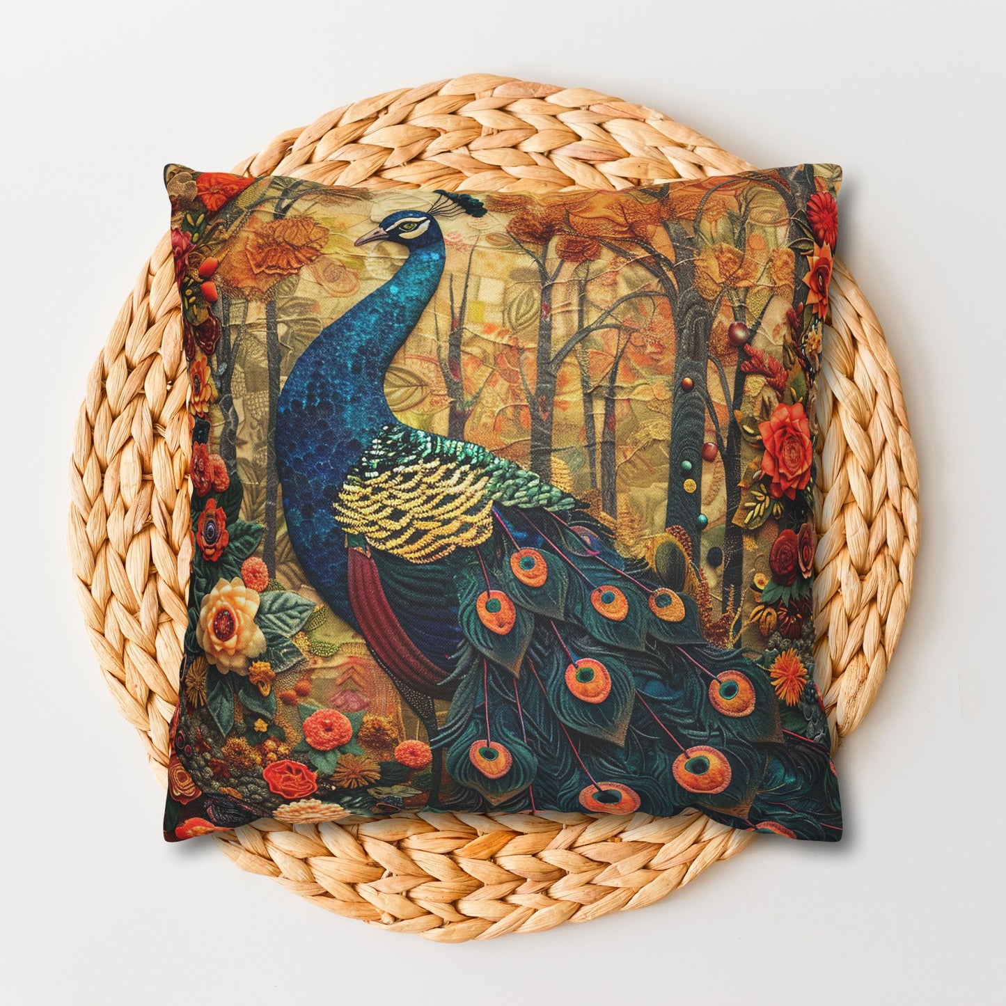 Art Deco Forest Peacock Pillowcase
