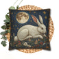 Victorian Whimsy Full Moon Rabbit Decorative Pillowcase