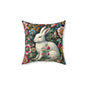 Whimsical Floral Rabbit Pillow, Cute Home Decor, Spring Accent Cushion, Easter Decoration, Garden Vibe, Gift Idea