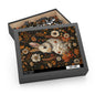 William Morris Inspired Fall Flowers Bunny Jigsaw Puzzle Box Gift (120 252 500-Piece) Mindfulness Activity, Family Fun, Home Decor,