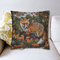 Woodland Fox Jumping Pumpkins Patch Decorative Pillowcase