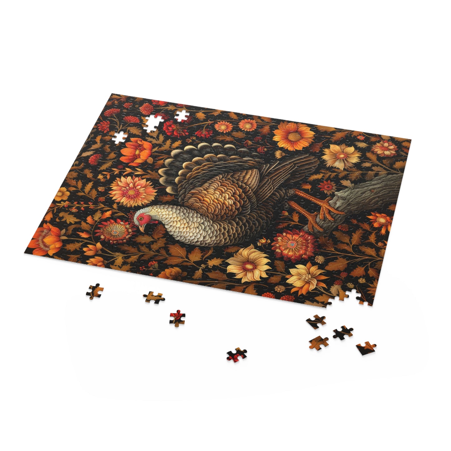 Jigsaw Puzzle, Turkey Fall Autumn 120 252 500-Piece Family Gift Box Puzzle, Thanksgiving Activity, Holiday Puzzle Game, Custom Photo Puzzle