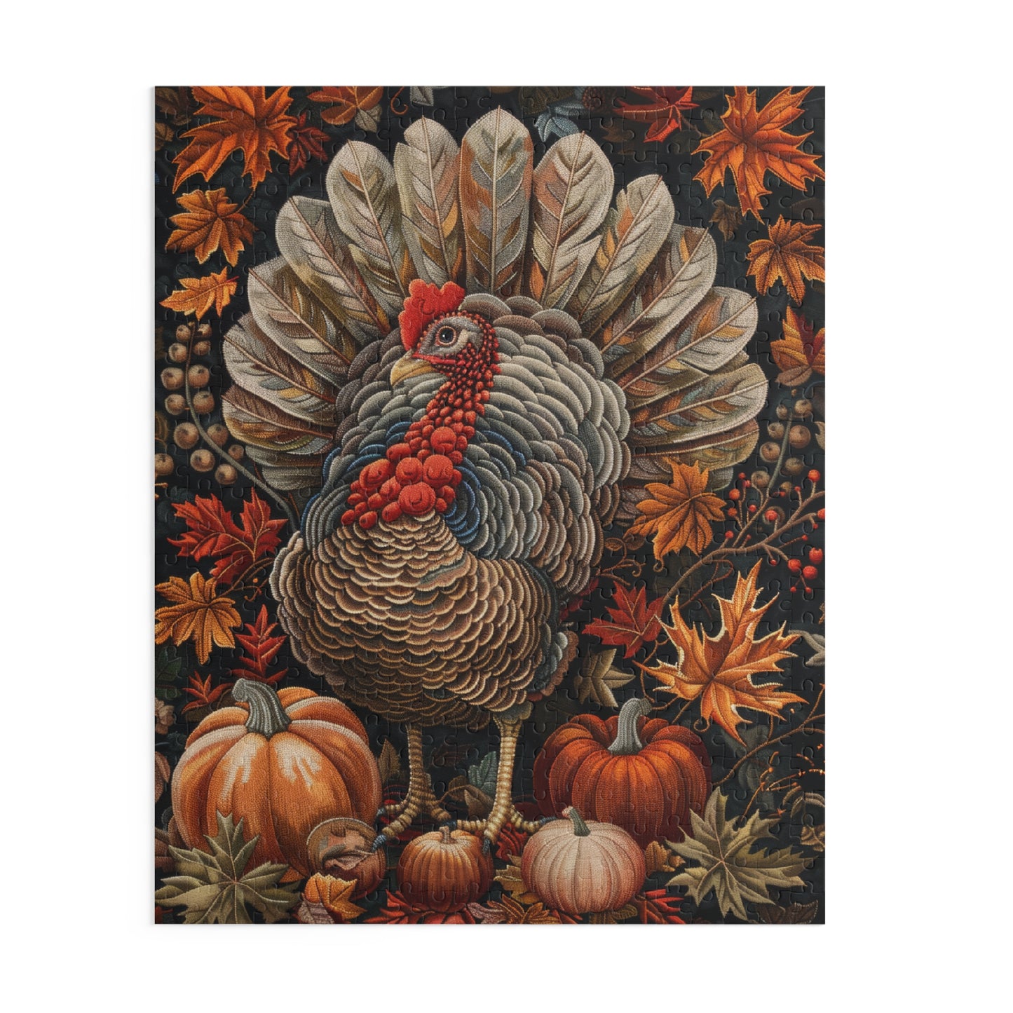 Thanksgiving Turkey Pumpkins Jigsaw Puzzle (120, 252, 500-Piece) Gift-Ready Box, Adult Jigsaw Puzzle