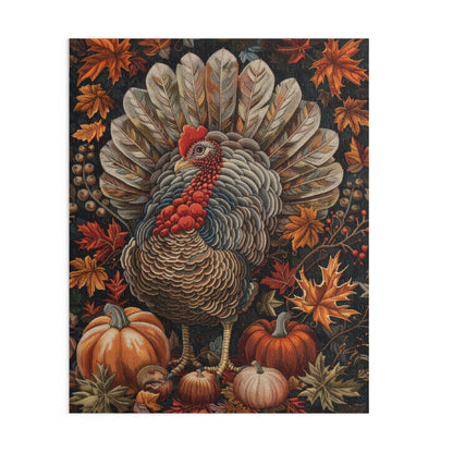 Thanksgiving Turkey Pumpkins Jigsaw Puzzle (120, 252, 500-Piece) Gift-Ready Box, Adult Jigsaw Puzzle