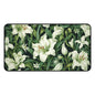 William Morris Inspired White Lily Desk Mat 2 Sizes | Green Home Decor Gift Desk Mats