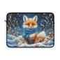 Winter Fox Laptop Sleeve, Cozy Woodland Snow Art Case, Cute Red Fox in Scarf Winter Laptop Cover (12”, 13”, 15”)