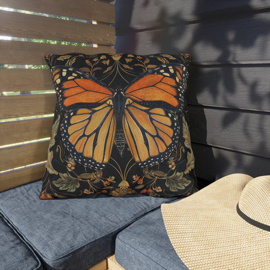 Monarch Butterfly Outdoor Pillow, Orange Butterfly Throw Pillow, Botanical Insect Cushion, Nature Accent Pillow, Cottagecore Decor Pillow, Butterfly Lover Gift