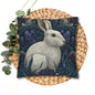 White Rabbit Floral Pillowcase, William Morris Style Botanical Bunny Cushion for Cozy Home Décor