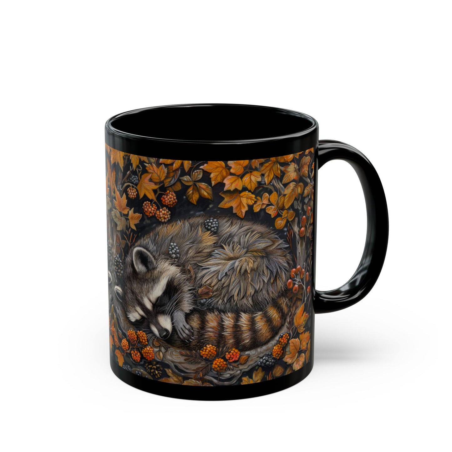 Sleeping Raccoon Mug, Nature Lover Gift, Coffee Cup, Tea Mug, Forest Animal Kitchen Decor, Cute Wildlife Ceramic Drinkware