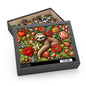 William Morris Inspired Cozy Sloth Floral Puzzle (120, 252, 500-Piece) Fun Family Activity, Nature Lover Gift, Perfect for Relaxation