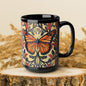 William Morris Inspired Monarch Butterfly Coffee Mug 11oz, 15 oz