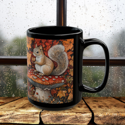 Autumn Squirrel Mug, Cozy Fall Coffee Cup, Cute Gift for Nature Lovers, Seasonal Decor, Thanksgiving, Hot Beverage