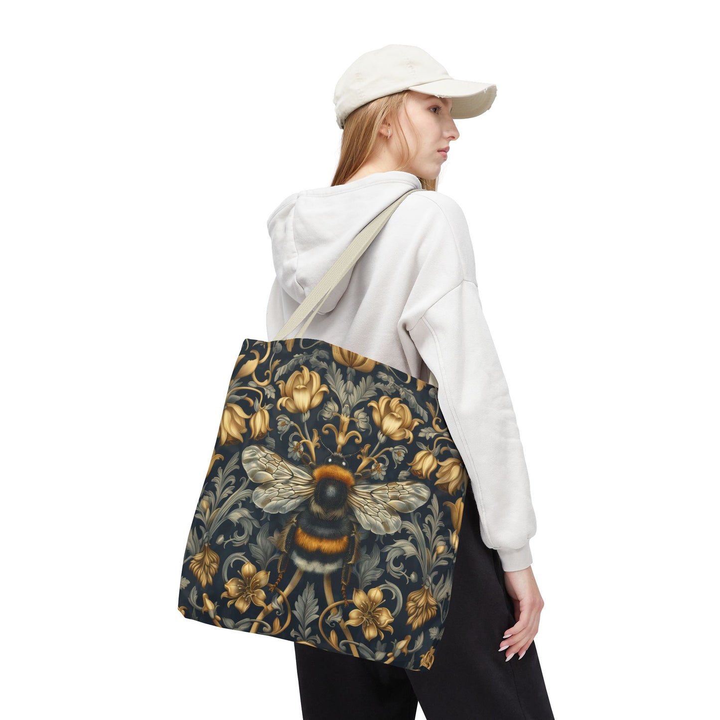 Victorian Baroque Bumblebee Tote Bag, Artistic All-Over-Print Shopper