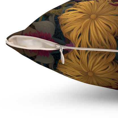 Vibrant Zebra Floral Pillow, William Morris Style Botanical Safari Animal Cushion