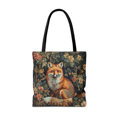 Forest Fox Tote Bag | William Morris Inspired | Hedgehog Floral Tote Bag, Eco-Friendly Carryalllogo
