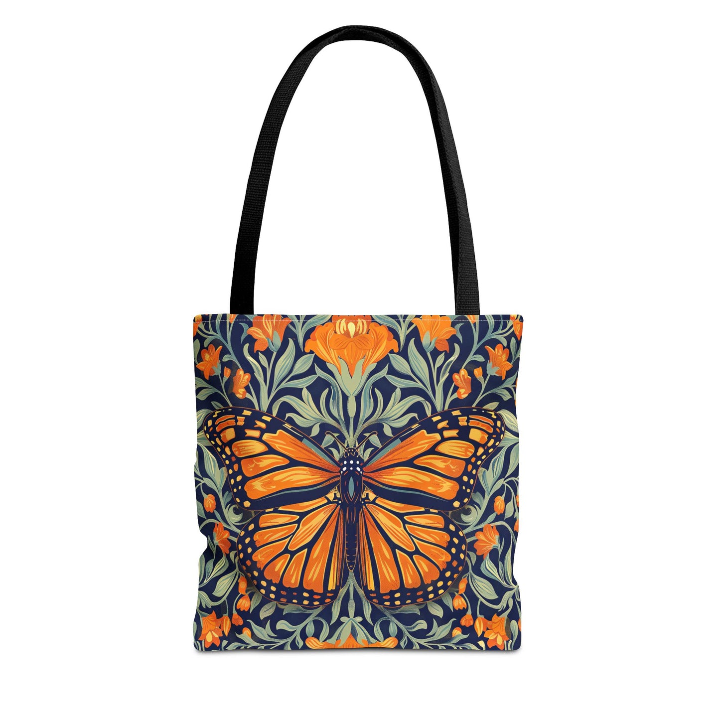 William Morris Inspired Monarch Butterfly Spring Tote Bag, Eco-Friendly Carryall