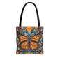 William Morris Inspired Monarch Butterfly Spring Tote Bag, Eco-Friendly Carryall