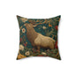 Majestic Elk Floral Pillow, William Morris Inspired Woodland Elf Decorative Pillow
