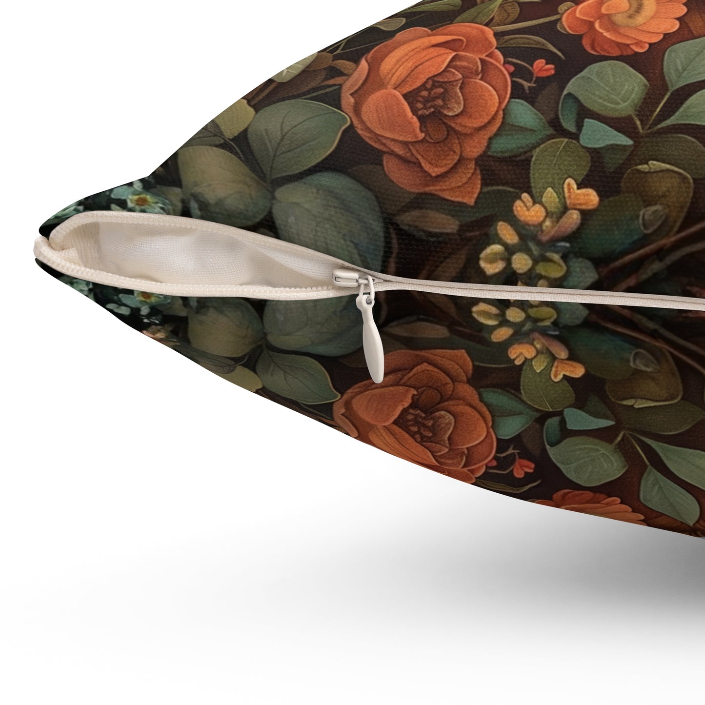 William Morris Floral Bear Pillow Spun Polyester Square Pillow | Decorative Home Accent