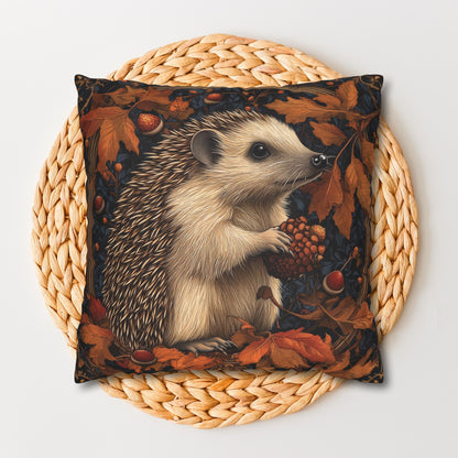 Hedgehog Acorns And Fallen Leaves Pillowcase