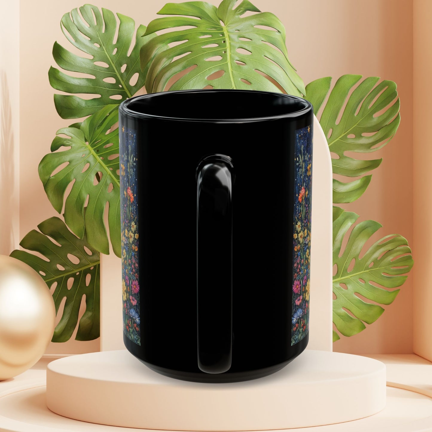 Rabbit Moon Wildflower Mug: Enchanting Bunny Coffee Cup