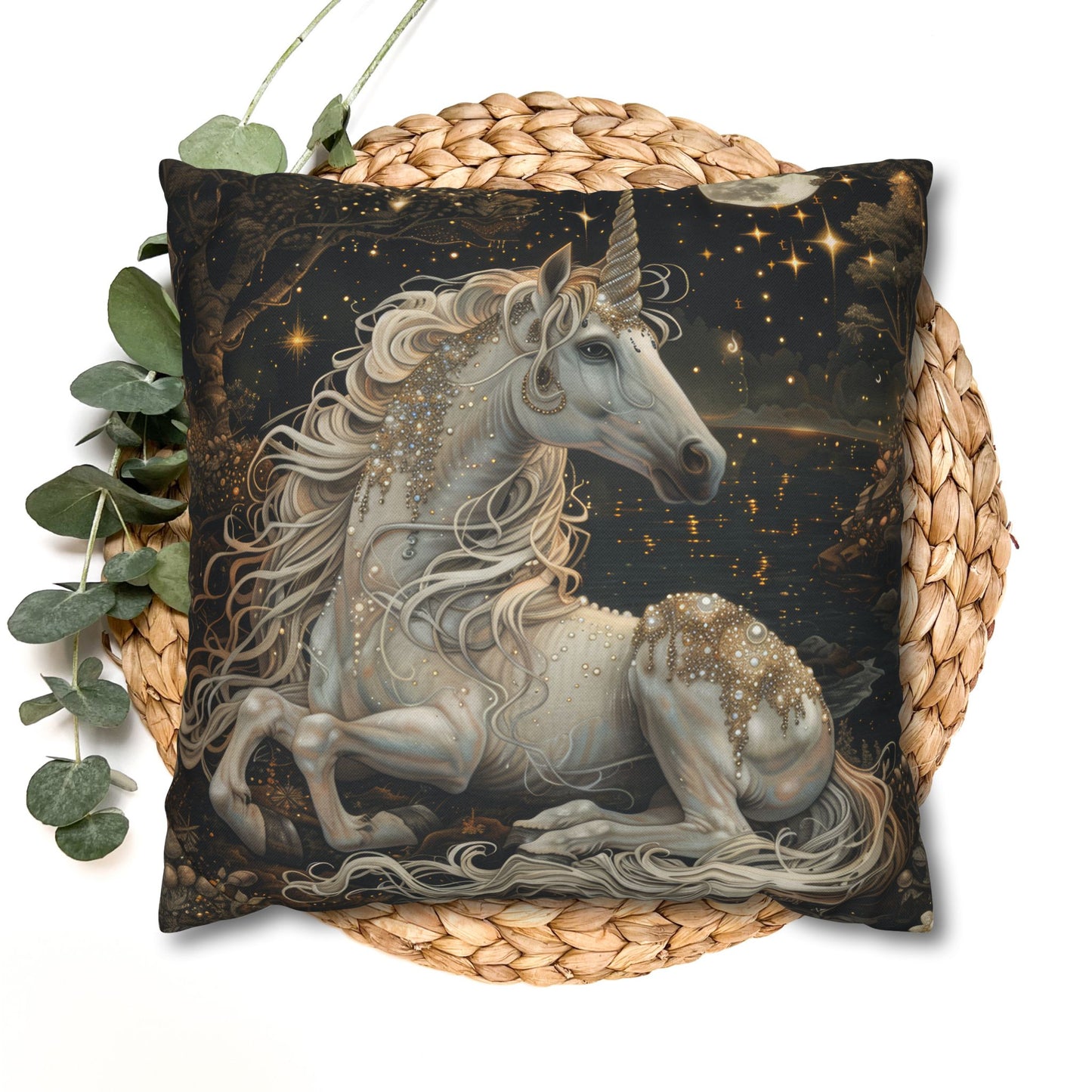 Unicorn Fantasy Pillowcase, Magical Home Decor, Gift for Unicorn Lovers, Cozy Cushion for Kids, Fantasy Pillow Cover