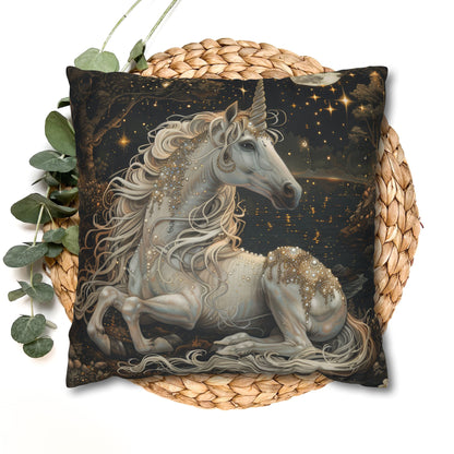 Unicorn Fantasy Pillowcase, Magical Home Decor, Gift for Unicorn Lovers, Cozy Cushion for Kids, Fantasy Pillow Cover
