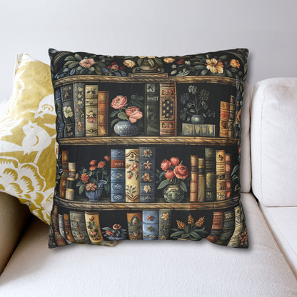Whimsical Bookshelf Botanicals William Morris Style Pillowcase