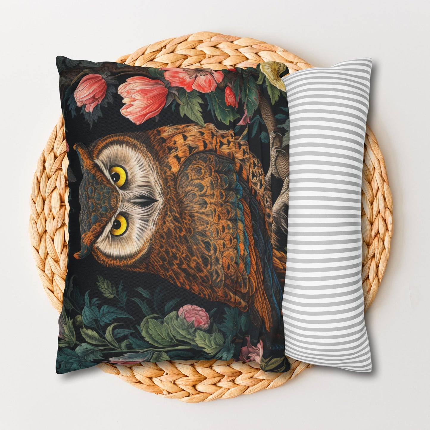 William Morris Inspired Botanical Night Owl Pillowcase