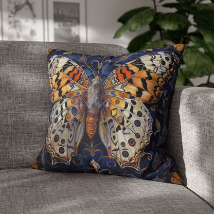 William Morris Inspired Blue Ornate Butterfly Decorative Pillowcase