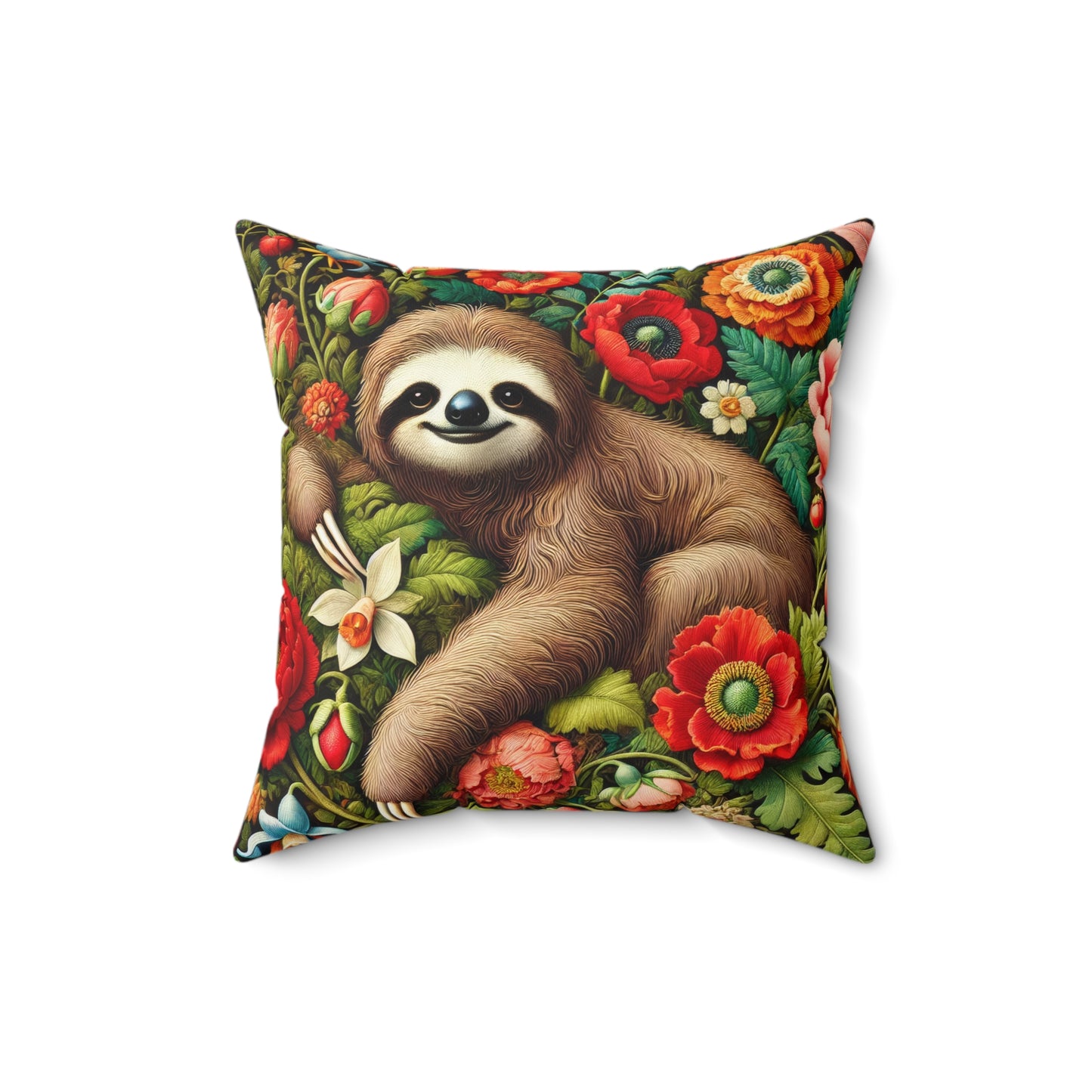 William Morris Inspired Cozy Sloth Pillow, Cute Home Decor, Fun Gift for Animal Lovers, Nature-Inspired Decor, Pillow Gift For Mother's Day