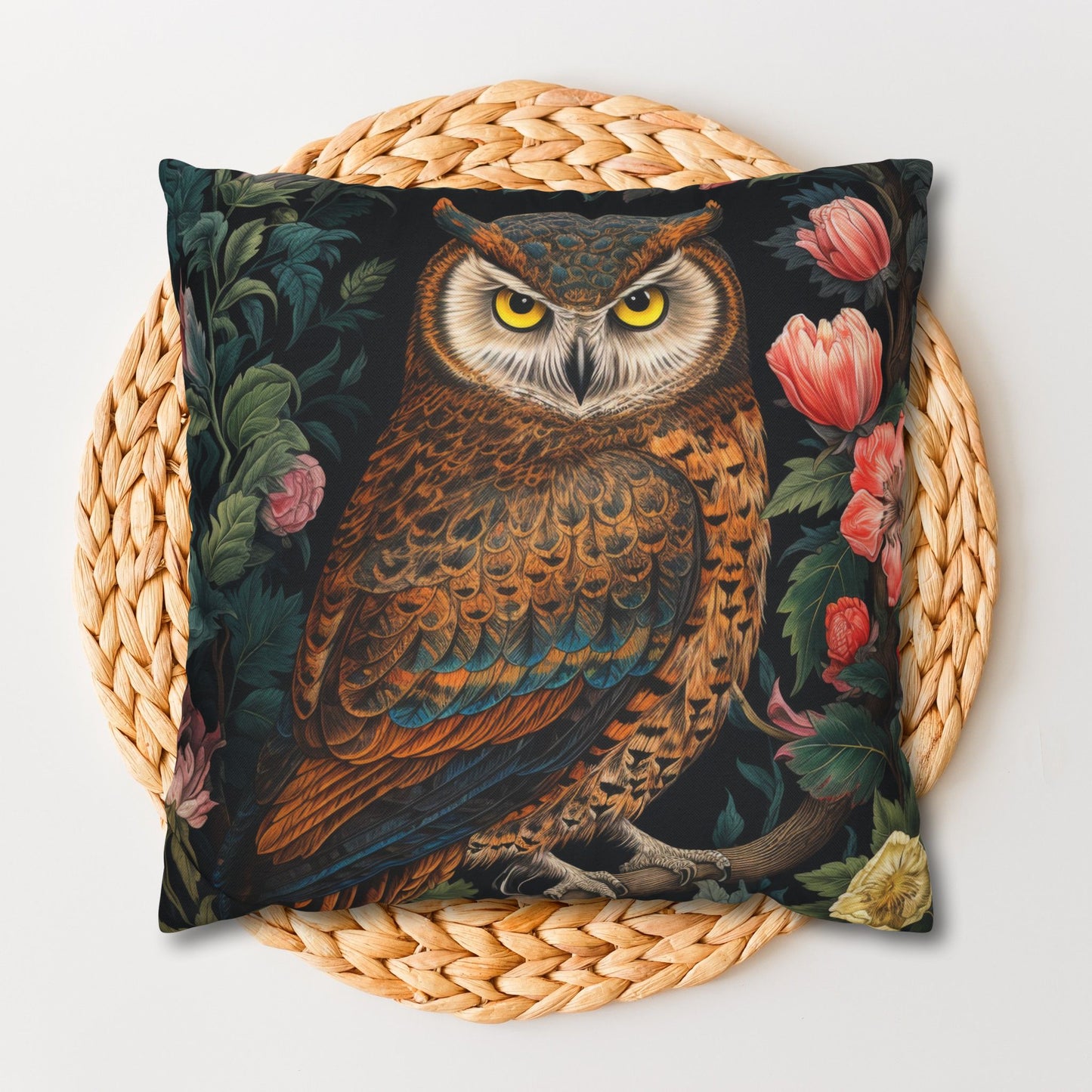 William Morris Inspired Botanical Night Owl Pillowcase