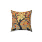 Autumn Crow Tree Throw Pillow, Fall Decorative Square Pillow