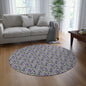 Sweet Lavender Embroidery Pattern Round Area Rug, Housewarming Gift