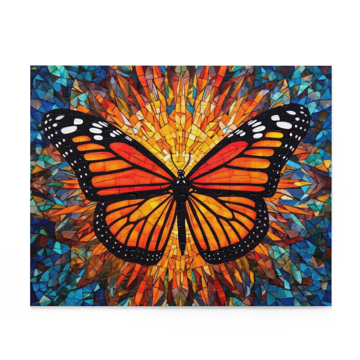 Colorful Monarch Stained Glass Jigsaw Puzzle (120, 252, 500-Piece)  Gift-Ready Box, Adult Jigsaw Puzzle, Gift Him Her