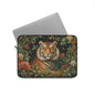 Tiger Laptop Sleeve, William Morris Inspired Jungle Floral Art Case, Elegant Botanical Animal Laptop Cover (12”, 13”, 15”)