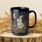 Rabbit Moon Wildflower Mug: Enchanting Bunny Coffee Cup