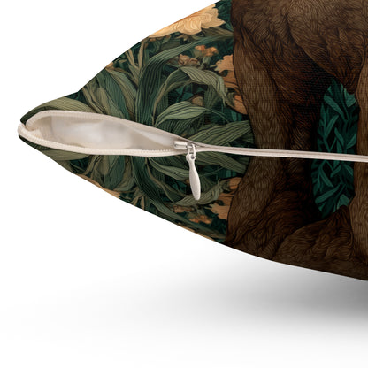 Majestic Horse Floral Pillow, William Morris Style Botanical Equestrian Cushion