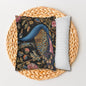 William Morris Inspired Peacock Pillowcase, Forest Floral Art, Peacock Spun Polyester Square Pillowcase