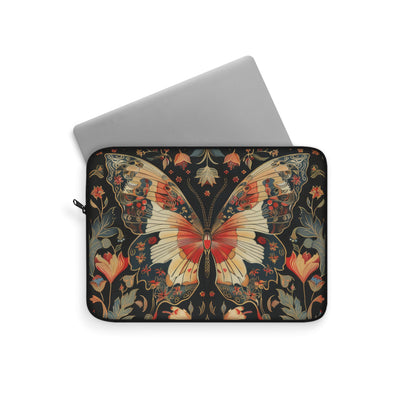 Butterfly Laptop Sleeve, William Morris Inspired Vintage Floral Art Case, Elegant Botanical Insect Laptop Cover (12”, 13”, 15”)
