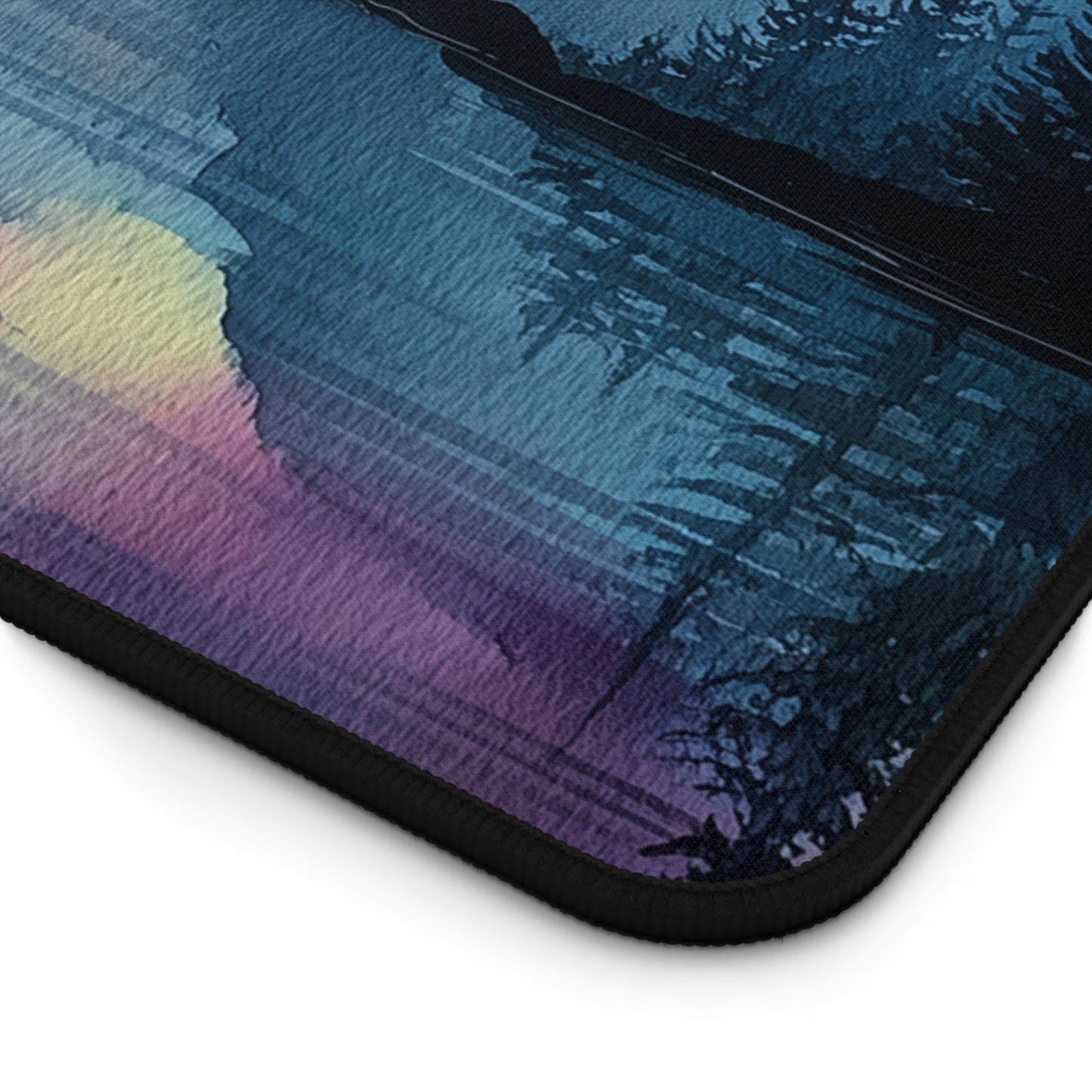Aurora Moose Desk Mat, Northern Lights Mouse Pad, Night Sky Landscape Desk Pad, Nature Aesthetic Workspace Decor